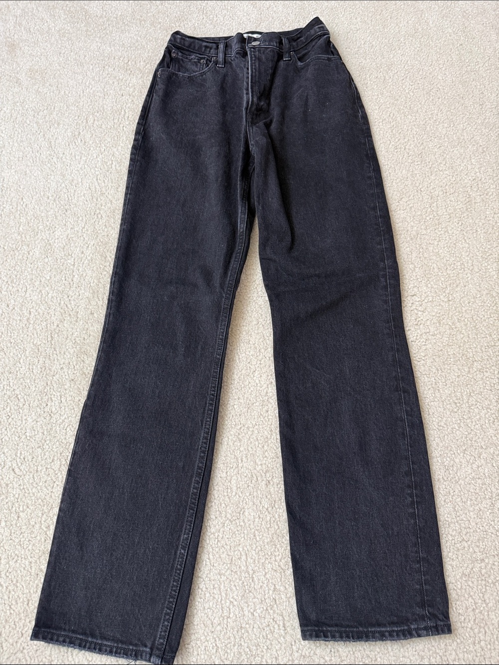 Abercrombie & Fitch Black High-Rise '90s Straight Jeans